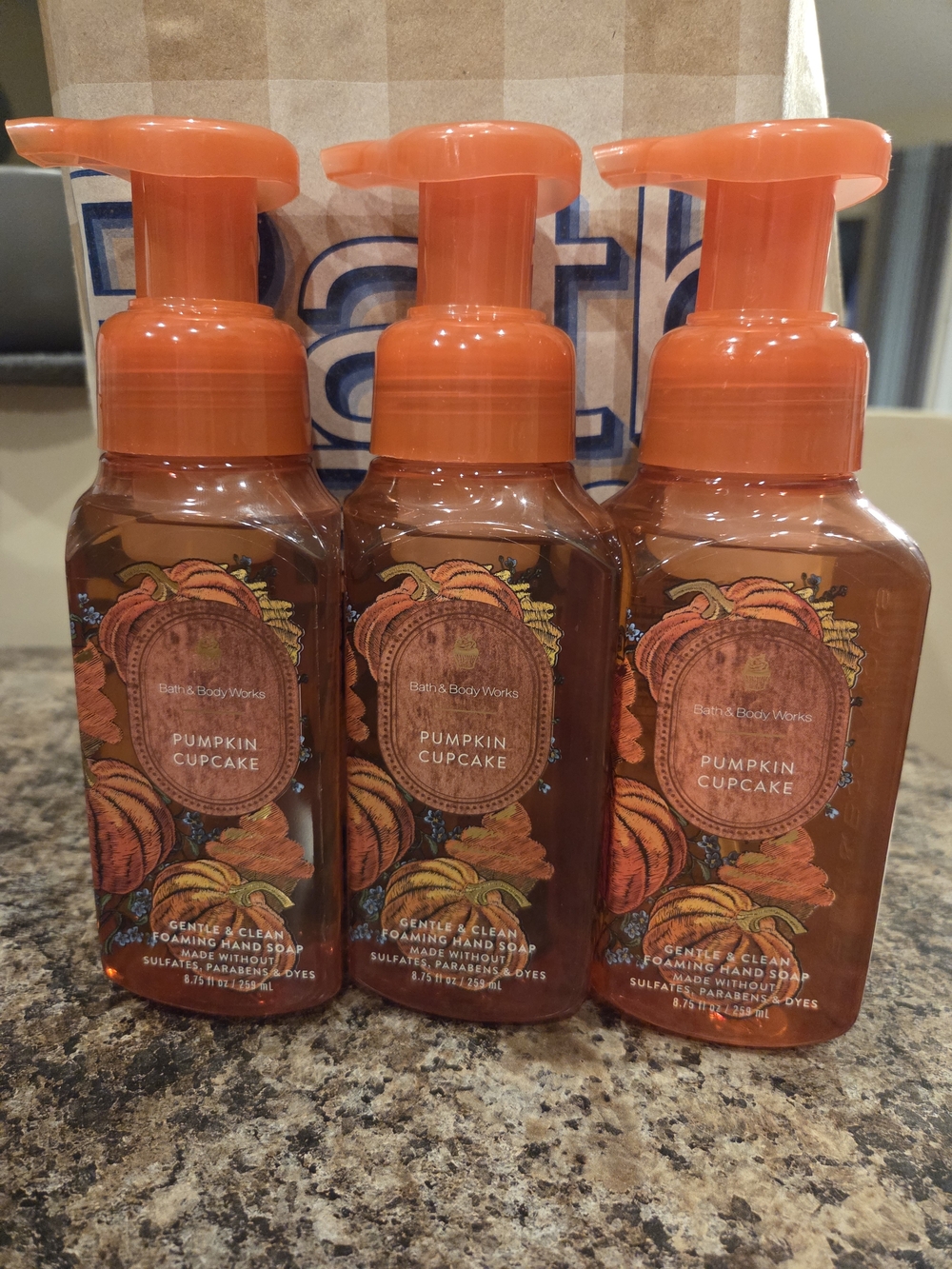 Bath & Body Works Pumpkin Cupcake Foaming Hand Soap Trio - Orange